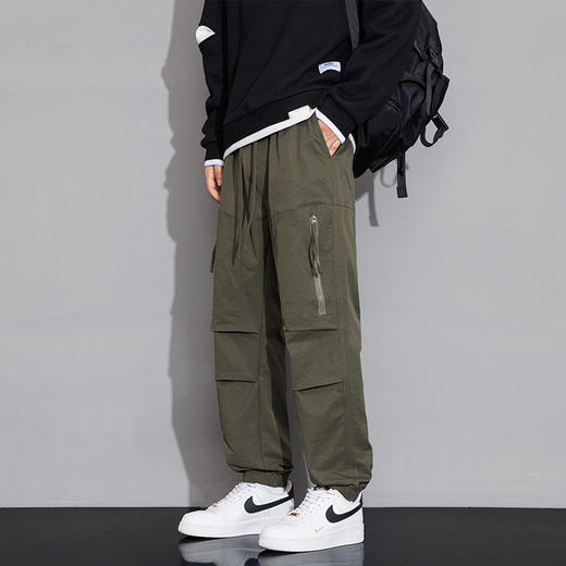【加绒保暖】罗蒙秋冬款加绒工装休闲裤男士宽松时尚百搭侧边大口袋设计方便时尚通勤休闲长裤子 商品图9