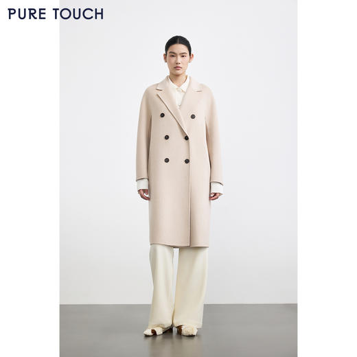 商场同款PURE TOUCH女装25秋冬新款丝绒毛混纺毛呢大衣中长款外套 商品图3