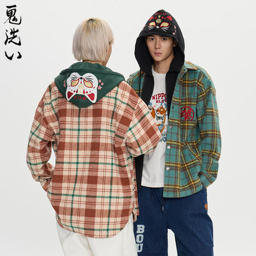 ONIARAI/鬼洗秋冬新棒系列狐狸面具假两件衬衫式外套男女 N340225 商品图2