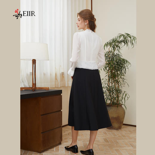 司歌假两件长袖黑白拼连衣裙A921239X 商品图3