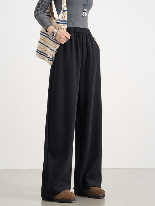 【多妈团购 羊毛蚕丝奶芙肌理裤1553】温柔感直接拉满，绵羊毛+桑蚕丝黄金cp  软糯亲肤，脚口微收+高腰设计，秒变慵懒的时髦精，藏肉显瘦、修饰腿型，巨好穿-连横 商品图9