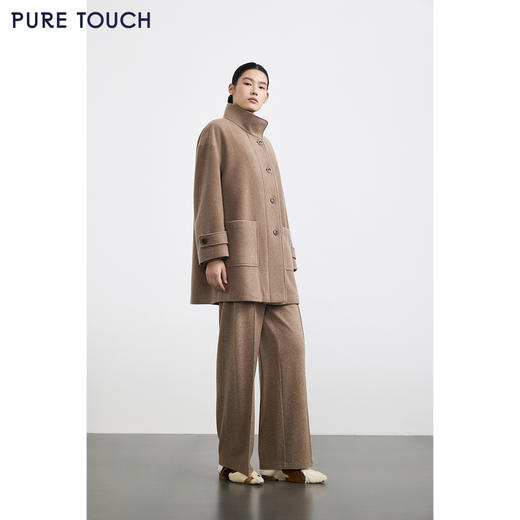 商场同款PURE TOUCH女装25秋冬羊毛混纺毛呢大衣中长款立领短外套 商品图1