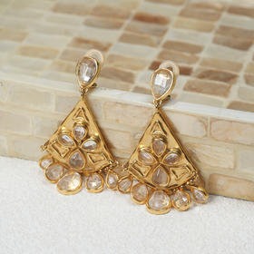 北京仓｜Goossens Paris-Cachemire-水晶 扇形垂感 耳环［法国设计师］