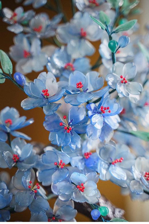 【已售】独角鹿西洋古董 20世纪中国创汇时期出品宝相花纹景泰蓝盆装饰「紫海棠」珍宝像生盆景 商品图2