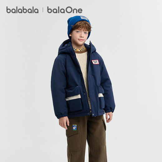 巴拉巴拉balaOne男童棉服儿童外套新款童装2025秋冬加绒发热保暖 商品图2
