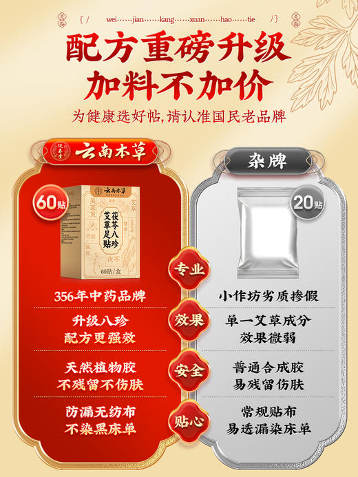 云南本草元气茯苓八珍足贴艾灸艾草贴湿气重排体内湿寒 商品图2