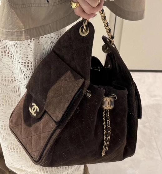 重磅推荐  25bag糖炒栗子小号hobo  意大利Bonaudo反绒小牛皮  多口袋吊床包  单肩链条包 商品图1