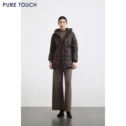 商场同款PURE TOUCH女装25秋冬新款白鹅绒羽绒服中长款连帽鹅绒服 商品图3