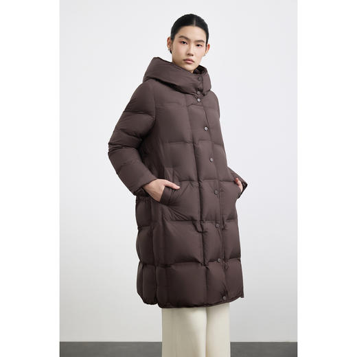 商场同款PURE TOUCH女装25秋冬新款白鸭绒羽绒服中长款连帽羽绒服 商品图2