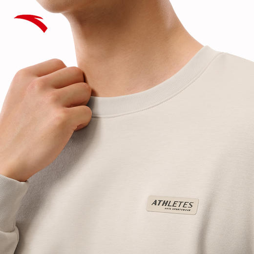 安踏加绒运动卫衣男2025冬季新款纯色训练套头长袖上衣152547726N 商品图1