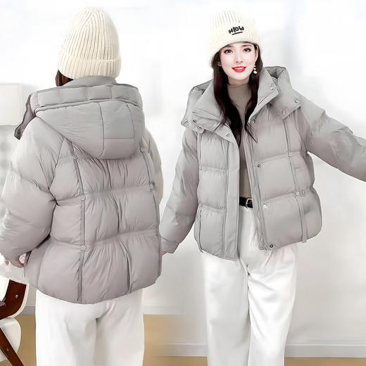 QYM 25XYY10-B中长款连帽羽绒服保暖休闲外套 商品图5