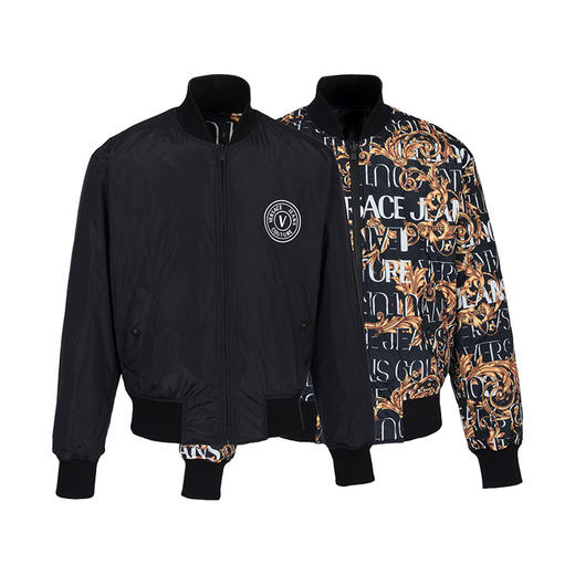 【超惠秒】Versace 范思哲 男士 双面穿 品牌独特印花 夹层填充保暖夹克外套 10921 商品图0