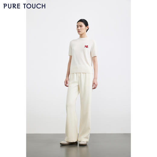 商场同款PURE TOUCH女装25秋冬软糯高腰直筒休闲裤松紧腰加厚长裤 商品图3