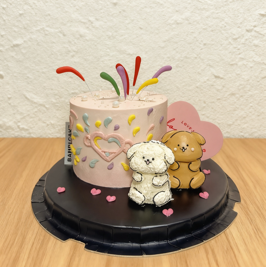 线条小狗丨蛋糕