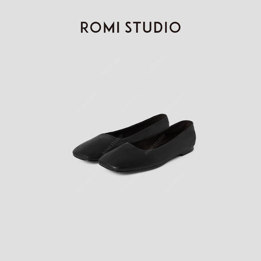 ROMI STUDIO“赤足羊皮”超软水染羊皮方头一脚蹬芭蕾舞鞋RWCLP33011 商品图1