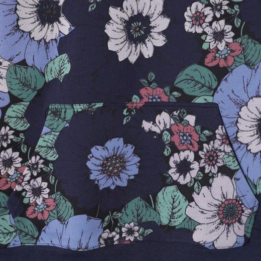 WY1264SDSA男士秋冬新款痞帅男装复古撞色植物花卉印花连帽卫衣百搭宽松 商品图3