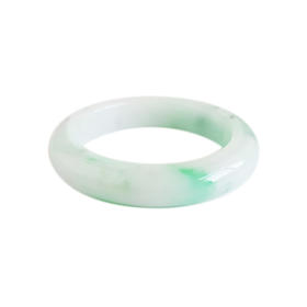 【天然正品】A货翡翠天然精品细腻无杂裂糯种飘绿54.5号翡翠手镯54.5MM女士131025JJ20