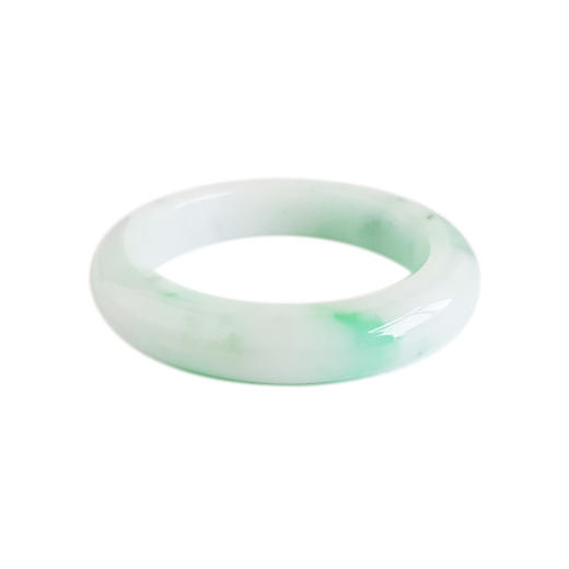 【天然正品】A货翡翠天然精品细腻无杂裂糯种飘绿54.5号翡翠手镯54.5MM女士131025JJ20 商品图0