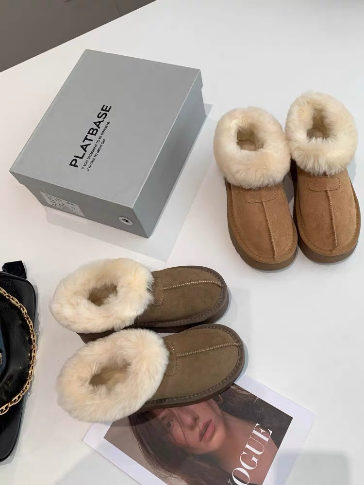 急推！389+！走泡菜国！暖暖の过冬！真皮加绒一脚蹬厚度雪地靴！