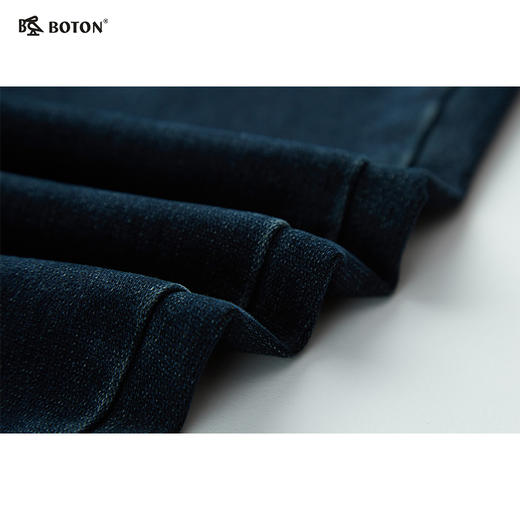 波顿男士秋冬百搭 牛仔裤 显瘦不紧绷 合身直筒弹力磨毛底长裤ME786521 商品图3