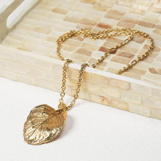 北京仓｜Goossens Paris-COLLIER PEND.FEUILLE BALADE-金色树叶 项链［法国设计师］ 商品图0
