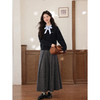 鹿向南「深蓝絮语」学院风假两件蝴蝶结黑色衬衫毛衣减龄上衣女秋 商品缩略图1