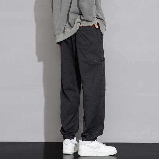 【加绒款】罗蒙秋冬款男士休闲裤束脚设计侧边隐形袋子拉链款式腰部抽绳设计舒适百搭长裤子 商品图7