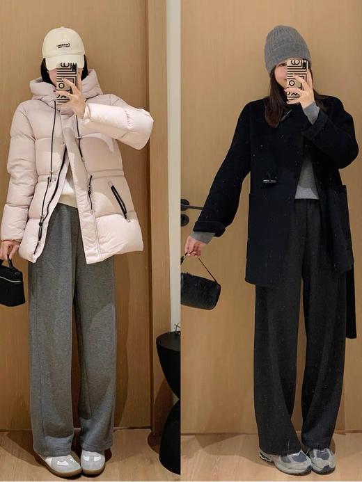 【预售2-8天发货！】750g弯刀裤！修胯显瘦 梨形身材 小个子必入  醋酸山羊绒混纺  触感柔软舒适  立体茧型阔腿休闲裤  冬新款女装 商品图5