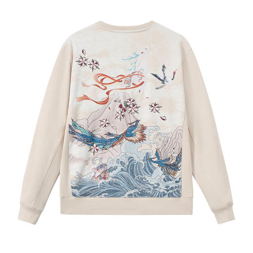 ONIARAI/鬼洗25秋冬泥棒蓝敦煌秘境九色鹿刺绣卫衣男式 25NOB53 商品图3