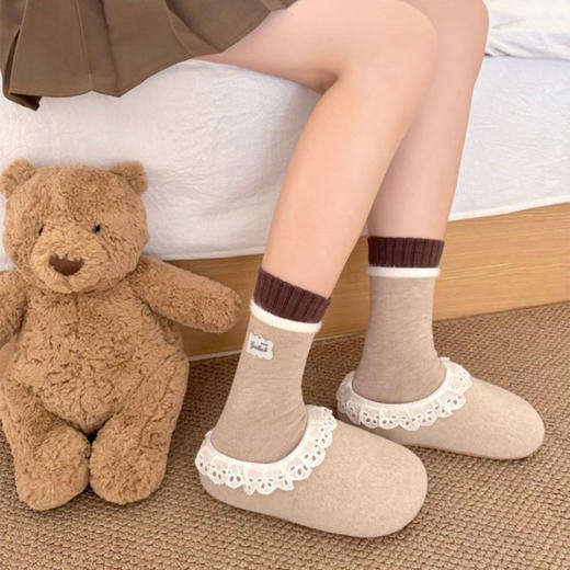 港风复古栗子咖暖绒女款袜子-纪念日百货门店同款167943609 商品图1