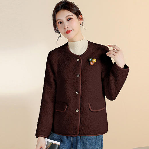 QYM CS25D101-Y仿羊糕毛外套毛绒上衣 商品图0