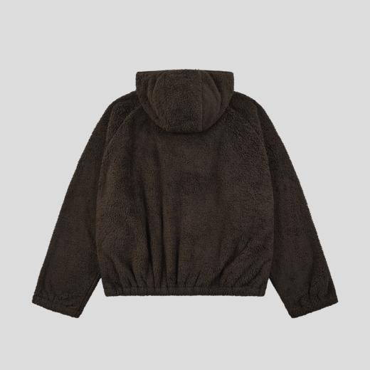 GOODBAI 916 logo贴布摇粒绒连帽拉链插肩oversize外套 商品图4