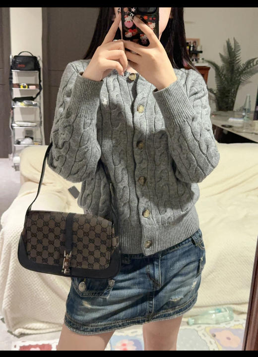 女款 R.L绞花针织 羊绒混纺开衫 经典小标秋冬百搭款 MY141 商品图2