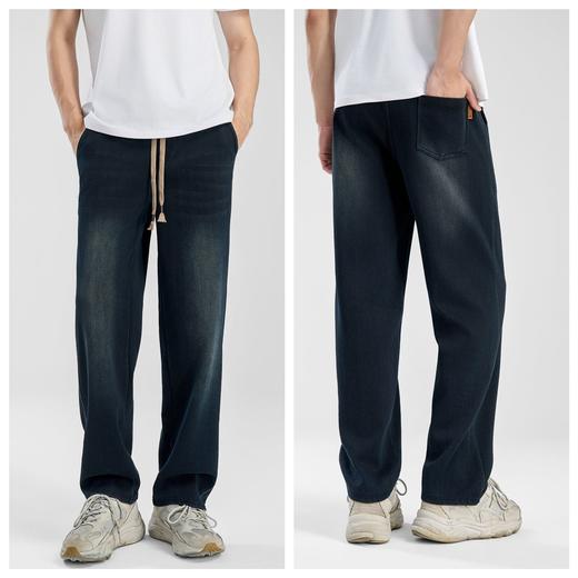 【雅鹿 男士直筒加绒牛仔裤】常规款/加绒款，蓝色/黑色可选，软而有型，贴身舒适不磨肤，弹力腰头，挺括舒适超百搭！ 商品图8