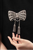 独角鹿西洋古董 1910年代法国珠宝品牌出品美好时代风格铂金镶嵌钻石蝴蝶结流苏胸针 带原盒 商品缩略图2