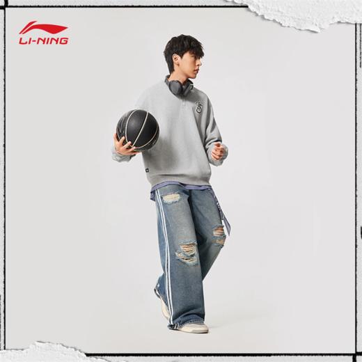 李宁反伍BADFIVE男子立体裁剪宽松套头卫衣AWDV865 商品图2