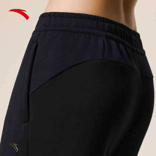 安踏卫裤女士冬季新款黑色针织运动裤简约百搭休闲长裤162537322N 商品图2