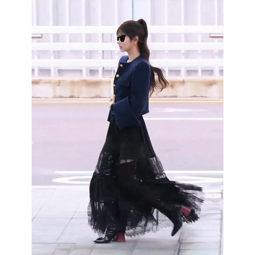 LINCHAOZHANG  【财阀富家干金】LW250135 格纹毛呢外套   LQ250115 拼接半裙 商品图2