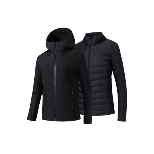 安踏冠军户外徒步系列 山锋羽绒三合一女防水透湿两件套162540622 商品图2