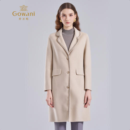 【羊绒】乔万尼羊毛羊绒大衣秋冬新款白色双面尼外套ET4A931 商品图1