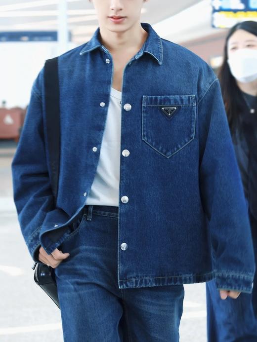 男款長袖牛仔衬衫外套la020 商品图2