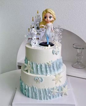 爱莎公主双层卡通蛋糕