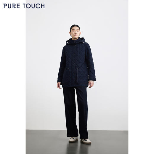 商场同款PURE TOUCH女装25秋冬新款菱格棉服抽绳收腰经典短外套 商品图3