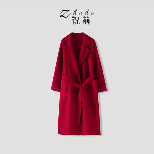 【合作款】精致高级感时尚中长款羊绒羊毛呢子大衣-RJ173 商品图3