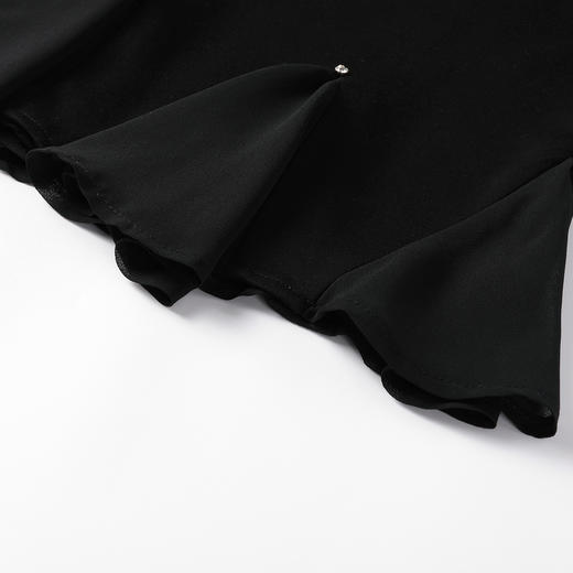 奢姿大码女装2025秋季减龄钉珠设计感T恤胖妹妹时尚简约拼接上衣9953253809 商品图4