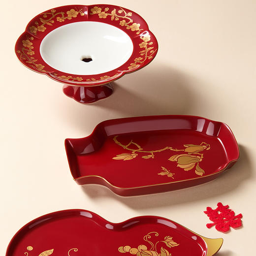 【故宫礼品】福运吉祥瓷盘套装文创果盘餐盘礼盒新年新婚生日礼物 商品图6