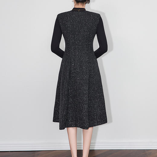 「高货wl」全新升级【铂金会员358/天猫479/差价121】(04237)洛诗琳2025秋冬暗黑法式小香风亮片粗花呢无袖收腰连衣裙 商品图1