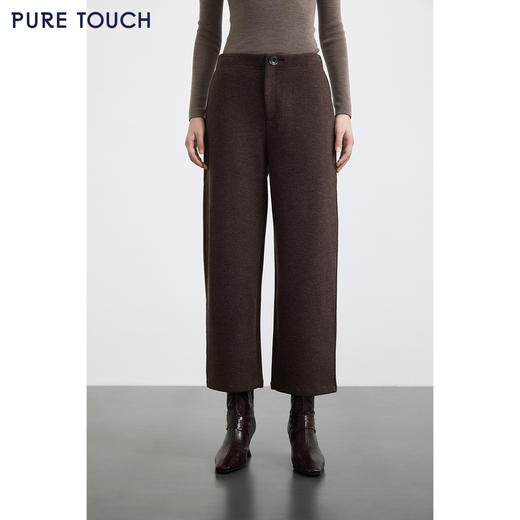 商场同款PURE TOUCH女装25秋冬新款宽松休闲裤高腰OL简约挺括长裤 商品图0