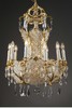 独角鹿西洋古董 1880年代法国出品路易十五风格繁花主题铜鎏金精雕装饰十枝头烛台式枝形水晶吊灯 商品缩略图0