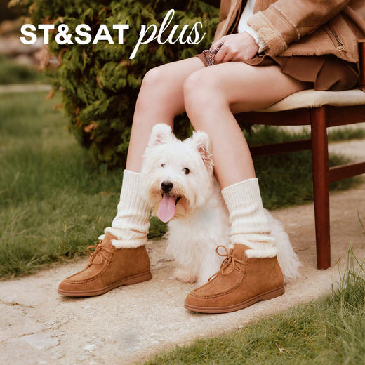 星期六复古暖系绒绒短靴SSD4118547 商品图1